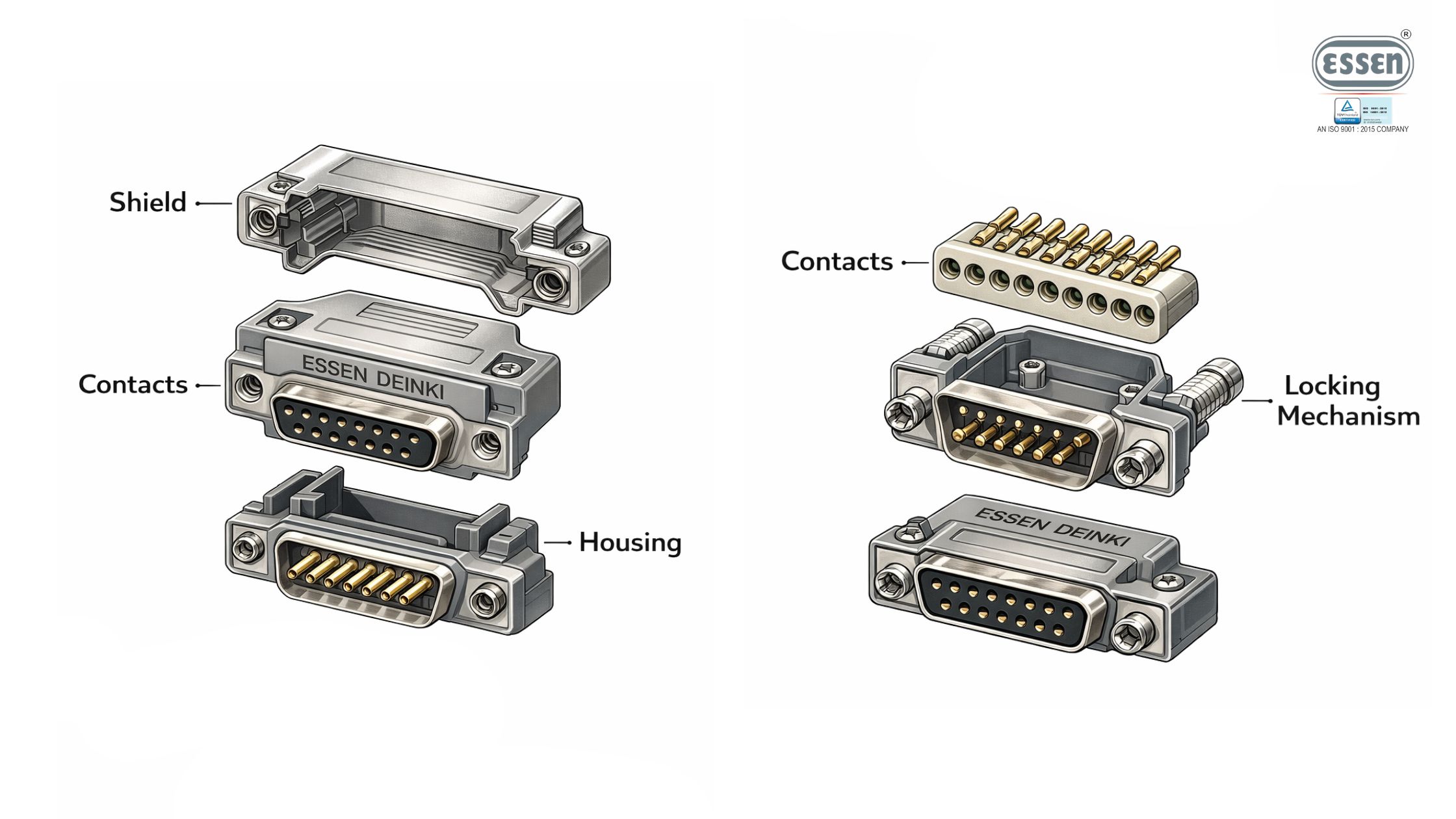 Essen Deinki D-Sub connectors M, C, IDL series